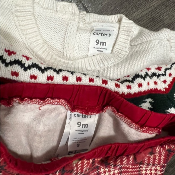 Carter’s Holiday Peplum Sweater Top & Fleece Pant Set - Picture 9 of 9